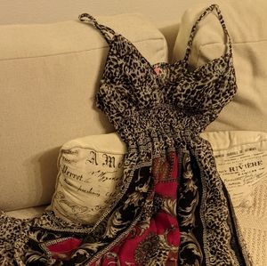 Mixed Print Maxi Dress